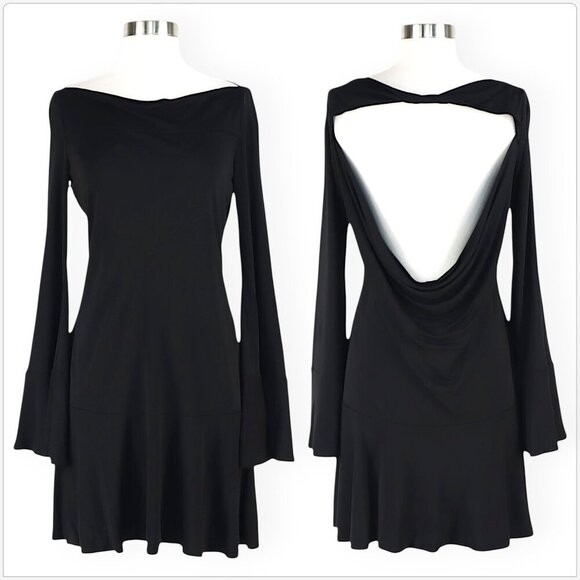 Diane Von Furstenberg DVF Reema Black Draped Cutout Open Back Dress NWT New 2 - Picture 1 of 5